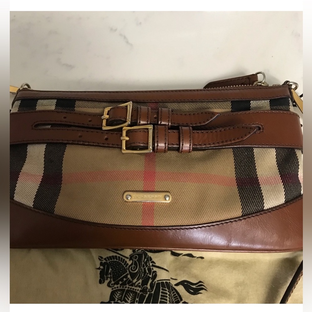 Burberry Beige and Brown Plaid Shoulder Bag - Picture 3 of 9